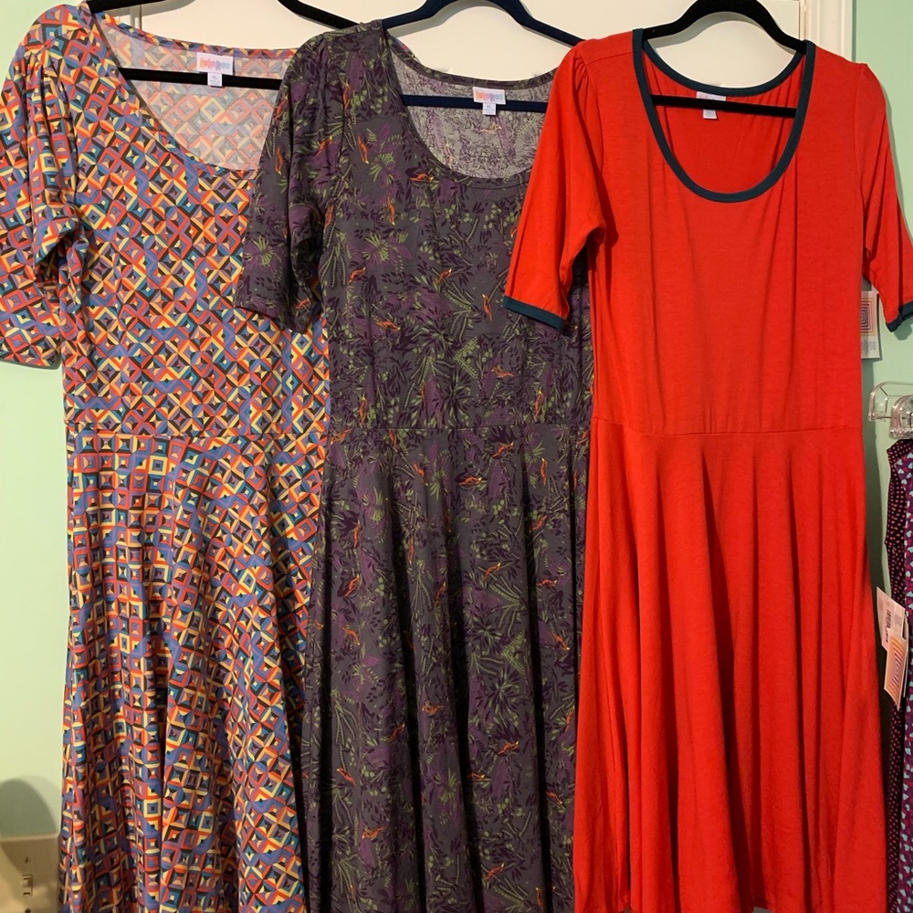 3 new LuLaRoe Nicole dresses size XL